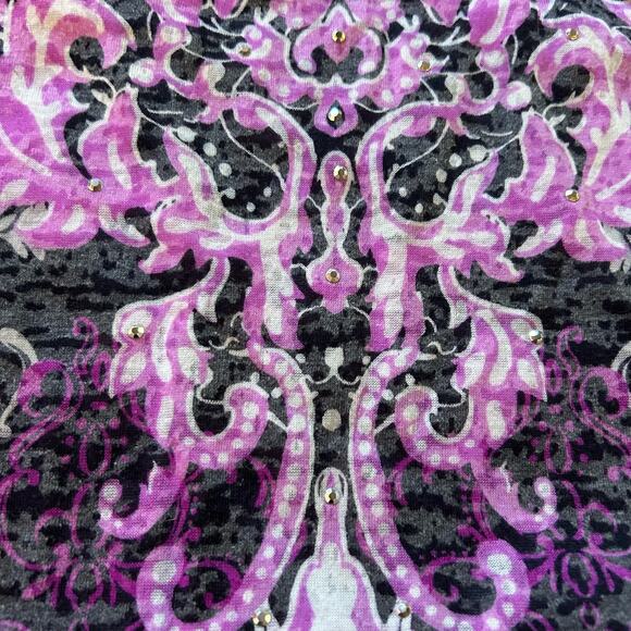 Vintage Y2K Inc Top Size Medium Purple Black Whimisgoth Fairy Grunge Sequins - Picture 3 of 5